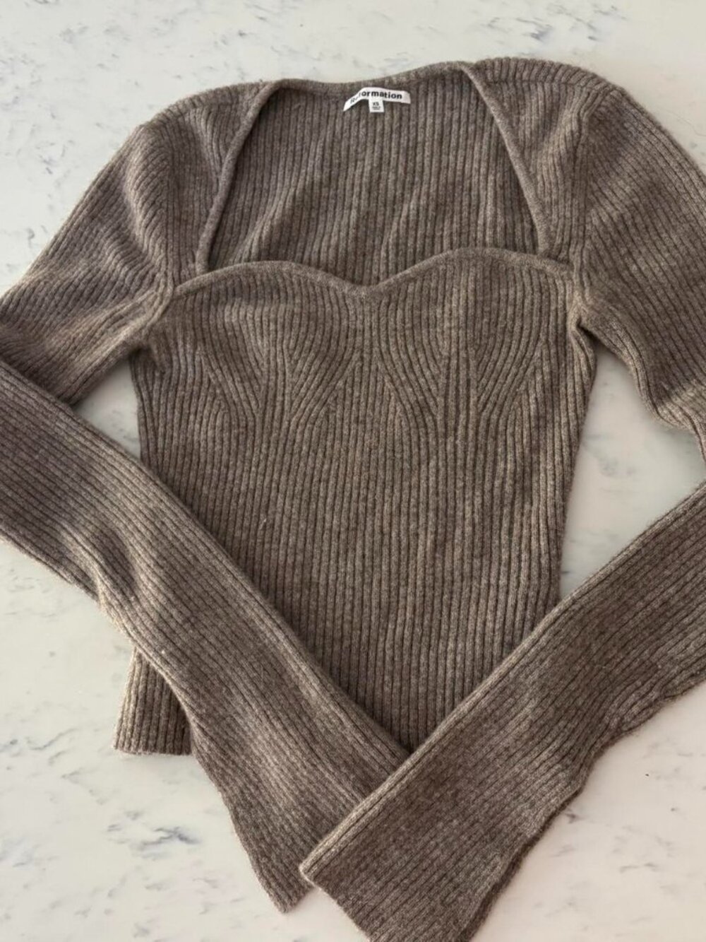 Reformation Sweetheart Knit Long Sleeve